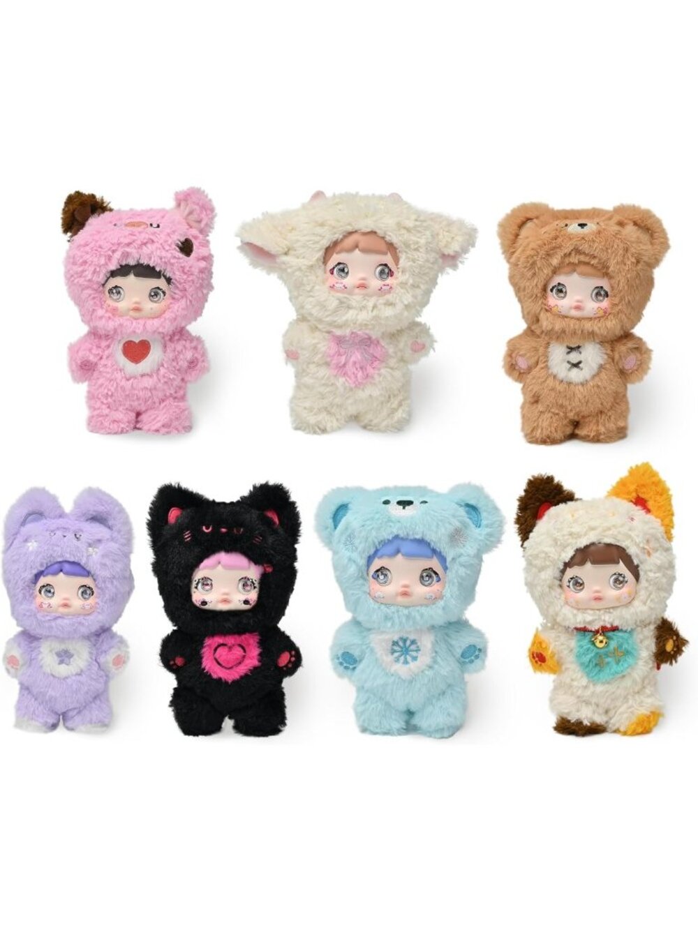 Kawaii Plush Blind Box Set of 6 - Cute Mystery Stuffed Dolls for Gifts